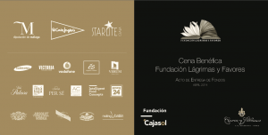 Tarjeta Gala Benéfica Fundación Lágrimas y Favores 2014